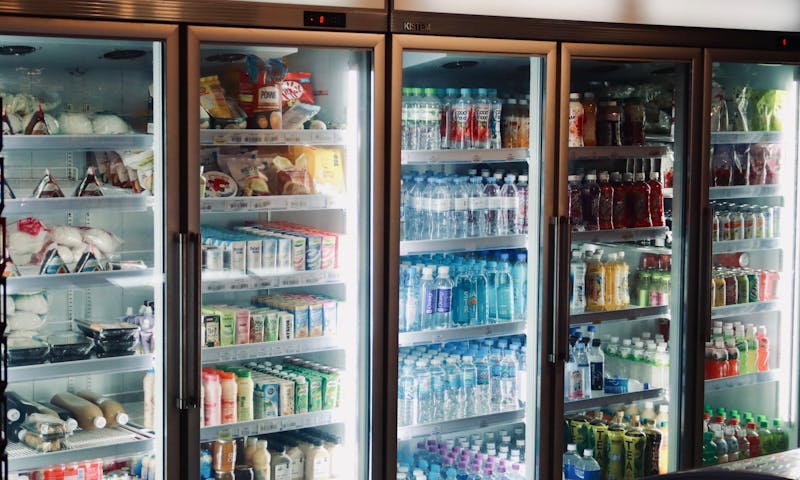 Bottled water and soft drinks at Dions